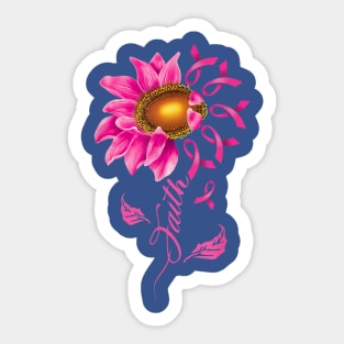 breast cancer faith sunflower  1 Sticker